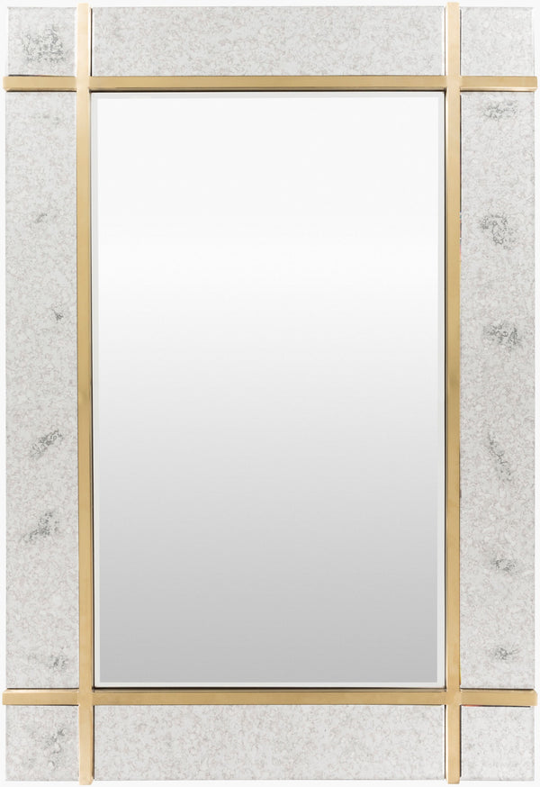 Surya Sadler 48"H X 33"W Accent Mirror - Modern Versatile Glass Decor For Stylish Open Spaces Frame, Gold Glass Sae002-3348