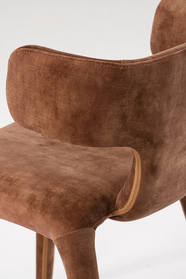 VIG Furniture Modrest Saehee - Modern Camel Velvet Fabric Dining Chair VGEUMC-7512CH-DECENT-004