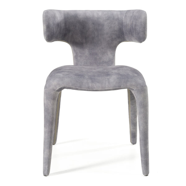 Vig Furniture Modrest Saehee - Elegant Grey-blue Velvet Dining Chair For Stylish Modern Dining Spaces Grey  Vgeu-mc-7512ch-gry