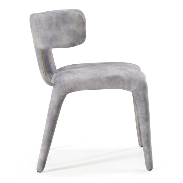 Vig Furniture Modrest Saehee - Elegant Grey-blue Velvet Dining Chair For Stylish Modern Dining Spaces Grey  Vgeu-mc-7512ch-gry