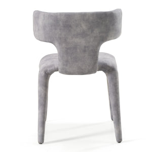 Vig Furniture Modrest Saehee - Elegant Grey-blue Velvet Dining Chair For Stylish Modern Dining Spaces Grey  Vgeu-mc-7512ch-gry