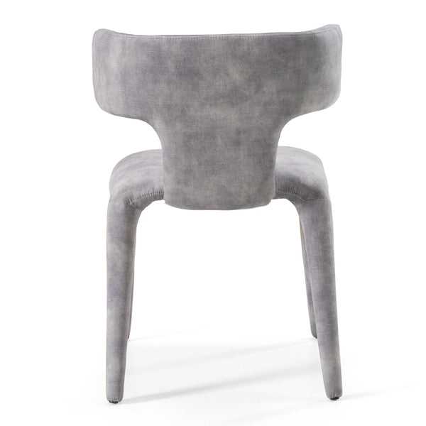 Vig Furniture Modrest Saehee - Elegant Grey-blue Velvet Dining Chair For Stylish Modern Dining Spaces Grey  Vgeu-mc-7512ch-gry