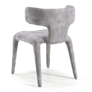 VIG Furniture Saehee Modern Velvet Upholstered Seat In Blue-Gray—Supportive Foam, Iron Frame, Non-Scuff Glides Grey Dining Chair VGEU-MC-7512CH-GRY