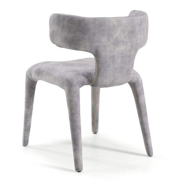 VIG Furniture Saehee Modern Velvet Upholstered Seat In Blue-Gray—Supportive Foam, Iron Frame, Non-Scuff Glides Grey Dining Chair VGEU-MC-7512CH-GRY