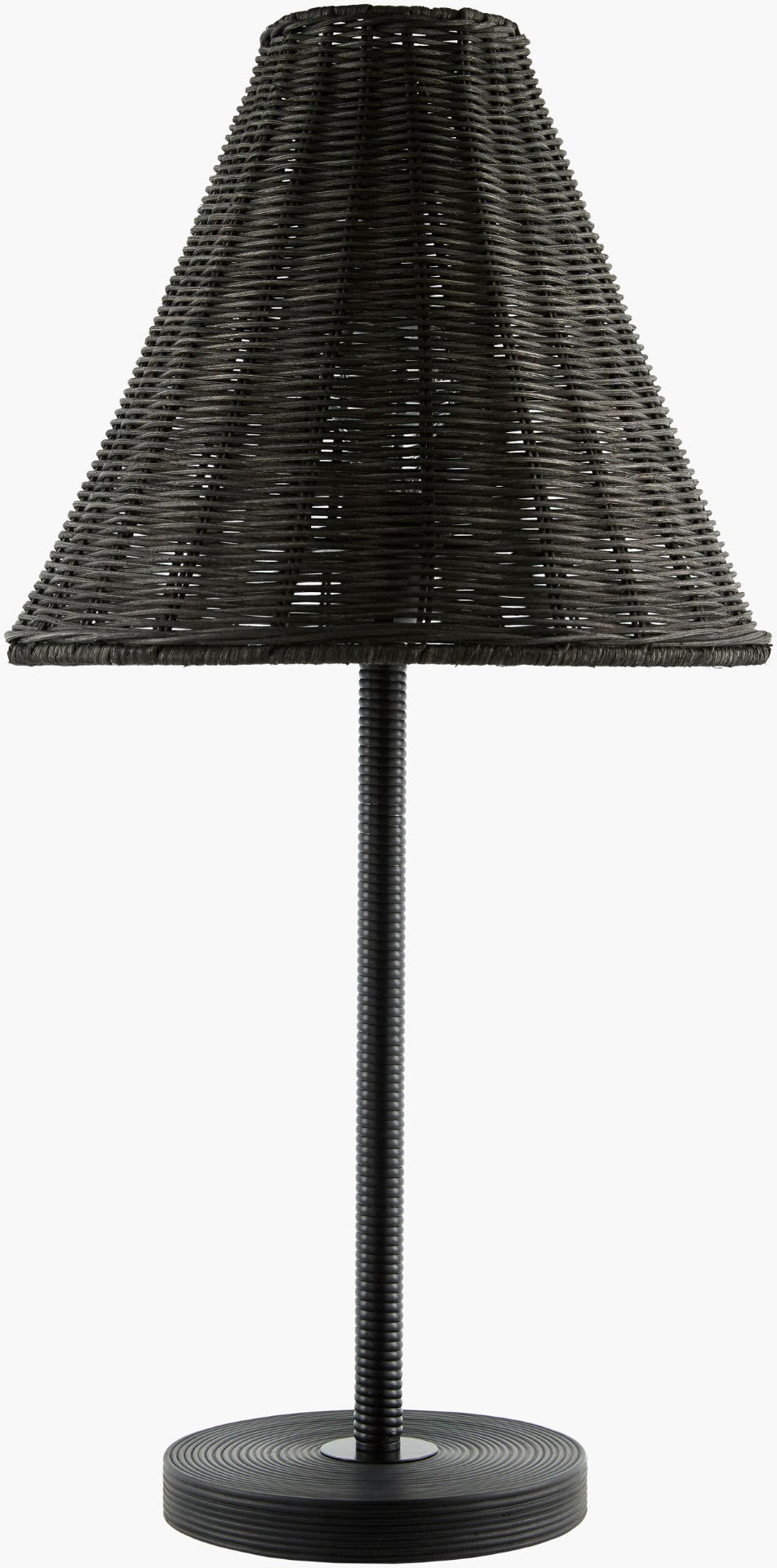 Livabliss Safe Rattan Shade Iron Body Table Lamp Hand Painted Organic Modern Sculptural Accent SAF-001