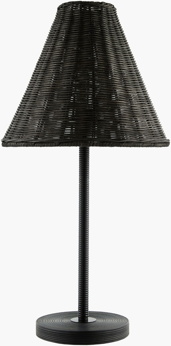Livabliss Safe Rattan Shade Iron Body Table Lamp Hand Painted Organic Modern Sculptural Accent SAF-001
