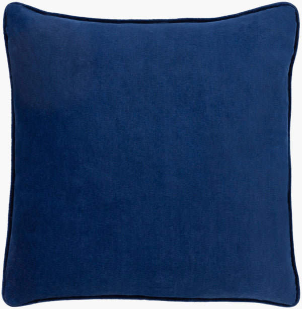 Surya Safflower 18"L X 18"W Minimalist Cotton Accent Pillow For Modern Living Room Décor, Easy Care Navy Cotton,Cotton Saff7193-2020p