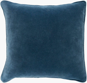 Surya Safflower 18"L X 18"W Minimalist Cotton Accent Pillow For Modern Living Room Décor, Easy Care Blue Cotton,Cotton Saff7195-1818