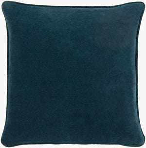 Surya Safflower 18"L X 18"W Minimalist Cotton Accent Pillow For Modern Living Room Décor, Easy Care Dark Blue Cotton,Cotton Saff7195-2020p