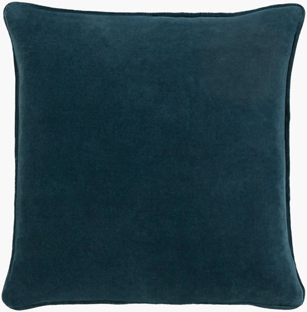 Surya Safflower 18"L X 18"W Minimalist Cotton Accent Pillow For Modern Living Room Décor, Easy Care Dark Blue Cotton,Cotton Saff7195-2020p
