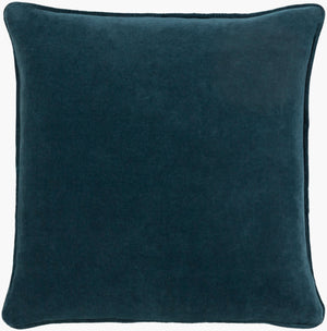 Surya Safflower 18"L X 18"W Minimalist Cotton Accent Pillow For Modern Living Room Décor, Easy Care Blue Cotton,Cotton Saff7195-1818