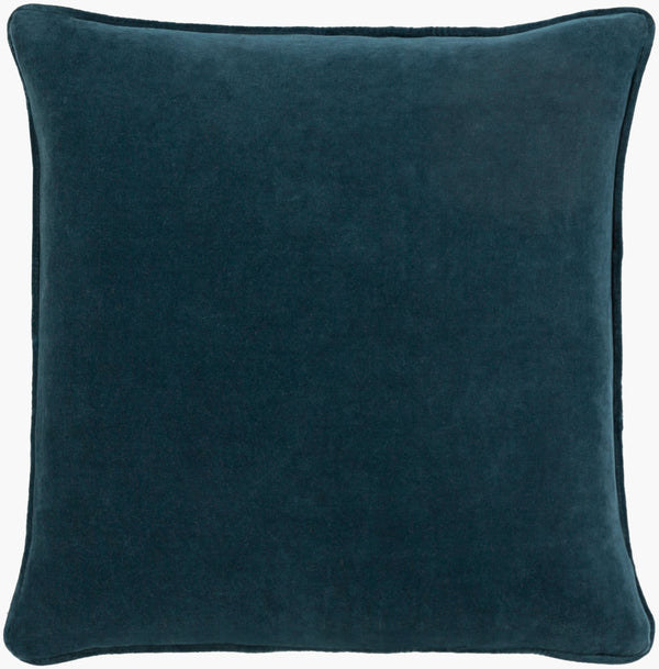 Surya Safflower 18"L X 18"W Minimalist Cotton Accent Pillow For Modern Living Room Décor, Easy Care Blue Cotton,Cotton Saff7195-1818