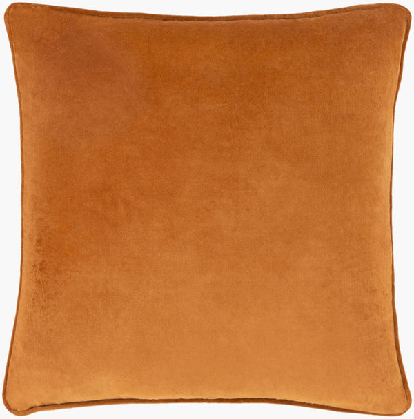 Surya Safflower 18"L X 18"W Minimalist Cotton Accent Pillow For Modern Living Room Décor, Easy Care Camel Cotton,Cotton Saff7196-2222d