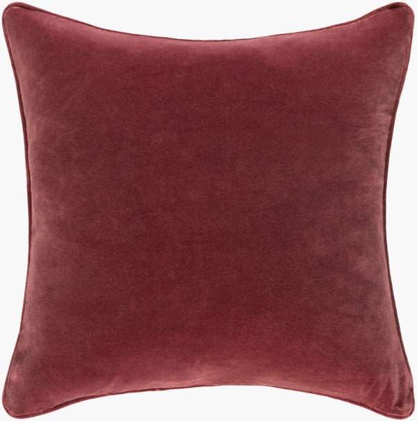 Surya Safflower 18"L X 18"W Minimalist Cotton Accent Pillow For Modern Living Room Décor, Easy Care Red Cotton,Cotton Saff7197-1818