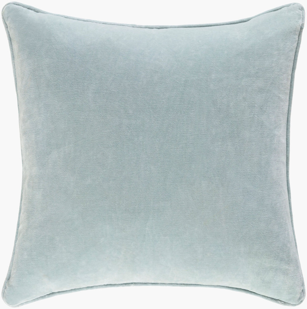 Surya Safflower 18"L X 18"W Minimalist Cotton Accent Pillow For Modern Living Room Décor, Easy Care Green Cotton,Cotton Saff7198-1818p