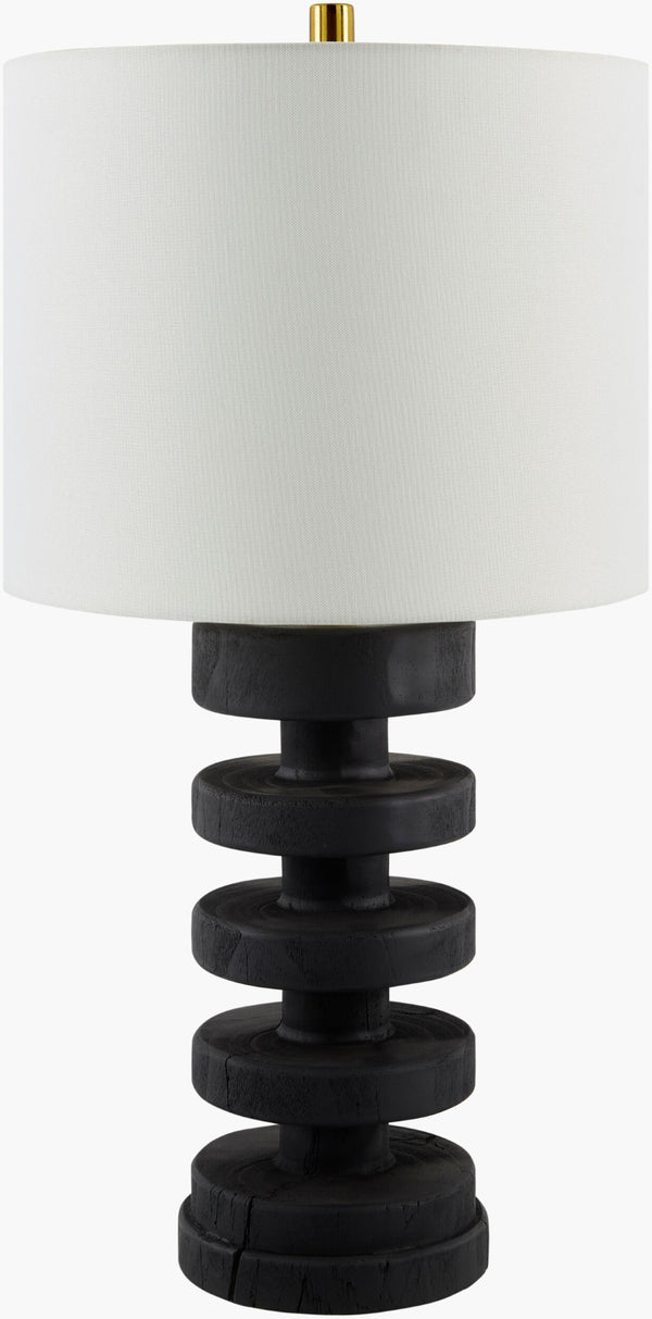 Livabliss Sagy Rustic Resin Table Lamp with Linen Shade for Farmhouse Living Rooms SAG-001