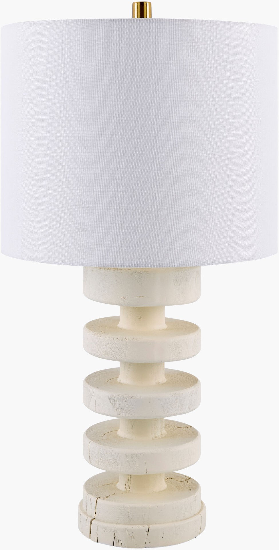 Livabliss Sagy Farmhouse Resin Table Lamp with Linen Shade for Warm Ambient Bedroom Glow SAG-002