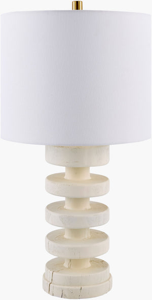 Livabliss Sagy Farmhouse Resin Table Lamp with Linen Shade for Warm Ambient Bedroom Glow SAG-002