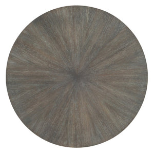 Hooker Furniture Round Starburst End Table With Acacia Top, Metal Frame And Lower Shelf — Warm, Versatile 22" Accent Piece 5903-80114-85