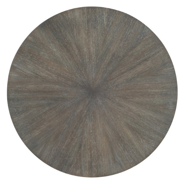 Hooker Furniture Round Starburst End Table With Acacia Top, Metal Frame And Lower Shelf — Warm, Versatile 22" Accent Piece 5903-80114-85