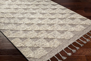 Surya Sahara Hand-knotted Wool Rug 2' X 3' - Bohemian Fringe Design For Global Style & Comfort Dark Brown Wool Sah2300-46