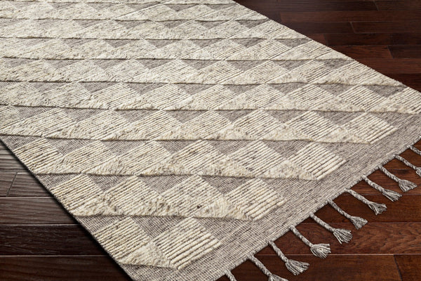 Surya Sahara Hand-knotted Wool Rug 2' X 3' - Bohemian Fringe Design For Global Style & Comfort Dark Brown Wool Sah2300-46