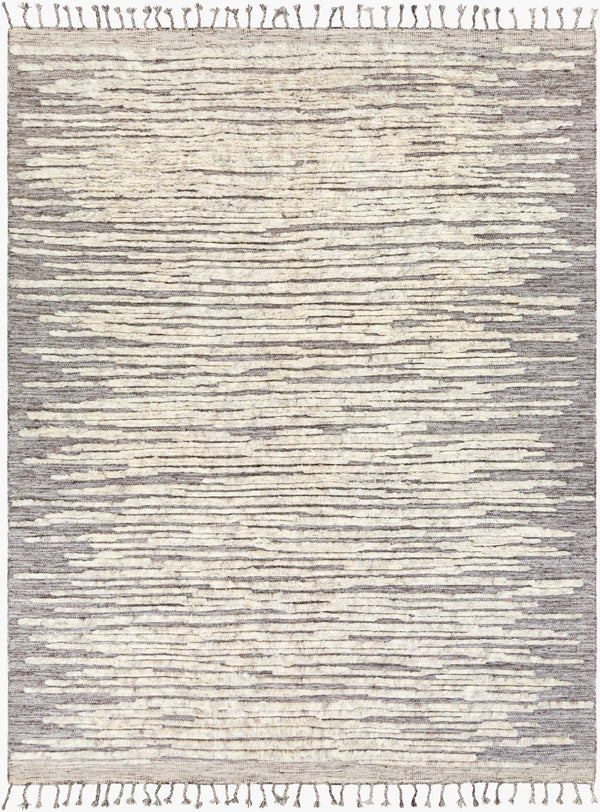 Surya Sahara Hand-knotted Wool Rug 2' X 3' - Bohemian Fringe Design For Global Style & Comfort Charcoal Wool,Viscose Sah2301-810