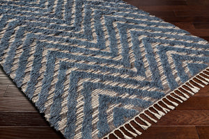 Surya Sahara Hand-knotted Wool Rug 2' X 3' - Bohemian Fringe Design For Global Style & Comfort Charcoal Wool Sah2304-23
