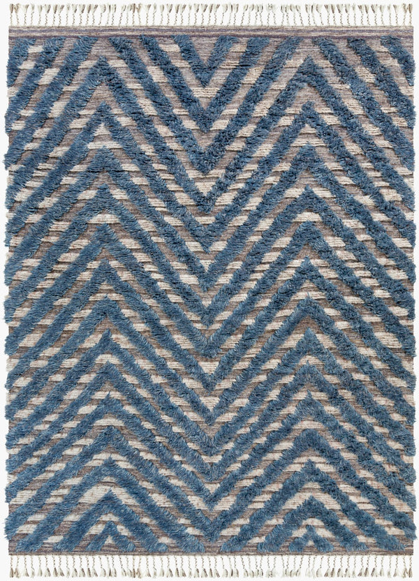 Surya Sahara Hand-knotted Wool Rug 2' X 3' - Bohemian Fringe Design For Global Style & Comfort Charcoal Wool Sah2304-810