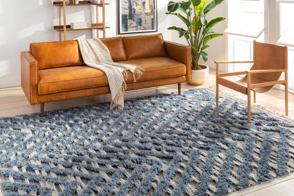 Surya Sahara Hand-knotted Wool Rug 2' X 3' - Bohemian Fringe Design For Global Style & Comfort Charcoal Wool Sah2304-23