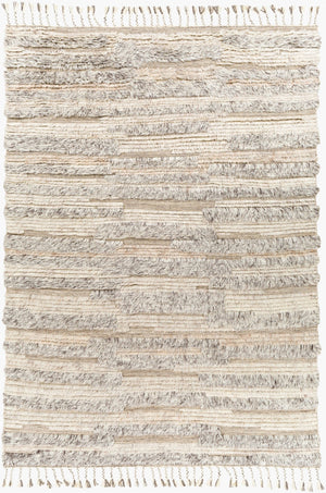 Surya Sahara Hand-knotted Wool Rug 2' X 3' - Bohemian Fringe Design For Global Style & Comfort Gray Wool Sah2305-46