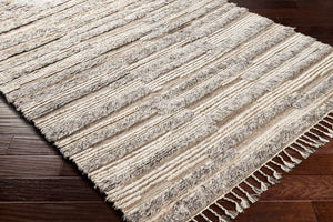Surya Sahara Hand-knotted Wool Rug 2' X 3' - Bohemian Fringe Design For Global Style & Comfort Gray Wool Sah2305-46