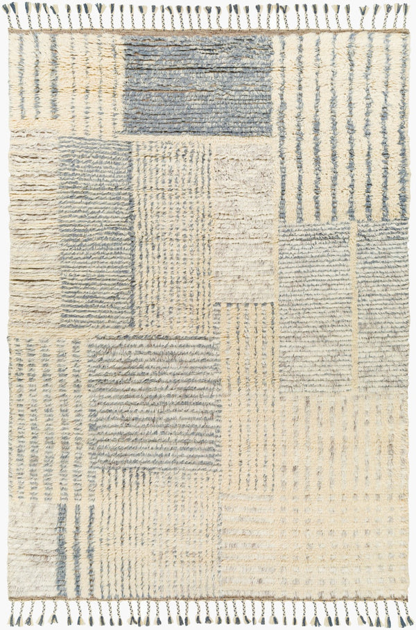 Surya Sahara Hand-knotted Wool Rug 2' X 3' - Bohemian Fringe Design For Global Style & Comfort Cream Wool Sah2306-23