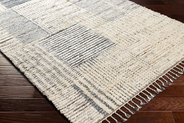 Surya Sahara Hand-knotted Wool Rug 2' X 3' - Bohemian Fringe Design For Global Style & Comfort Cream Wool Sah2306-23