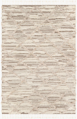 Surya Sahara Hand-knotted Wool Rug 2' X 3' - Bohemian Fringe Design For Global Style & Comfort Light Beige Wool Sah2307-46