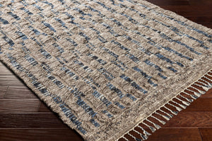 Surya Sahara Hand-knotted Wool Rug 2' X 3' - Bohemian Fringe Design For Global Style & Comfort Gray Wool Sah2308-23