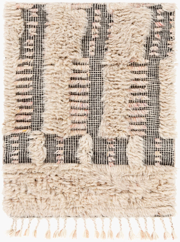 Surya Sahara Hand-knotted Wool Rug 2' X 3' - Bohemian Fringe Design For Global Style & Comfort Dark Brown Wool Sah2309-23