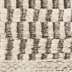 Surya Sahara Hand-knotted Wool Rug 2' X 3' - Bohemian Fringe Design For Global Style & Comfort Charcoal Wool Sah2310-46
