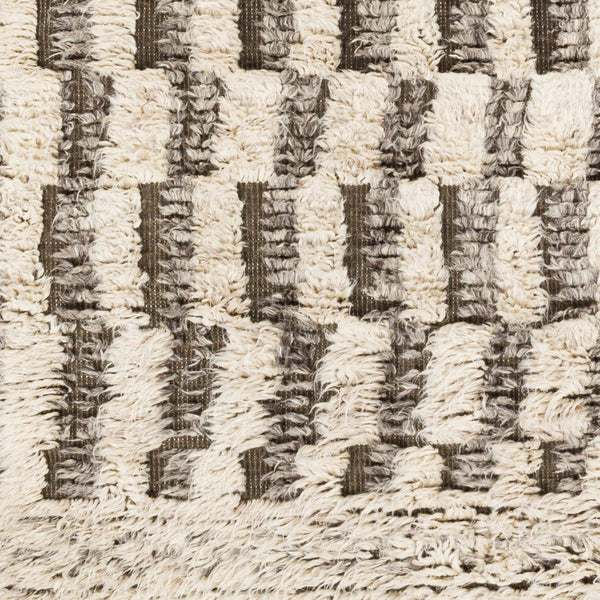 Surya Sahara Hand-knotted Wool Rug 2' X 3' - Bohemian Fringe Design For Global Style & Comfort Charcoal Wool Sah2310-46