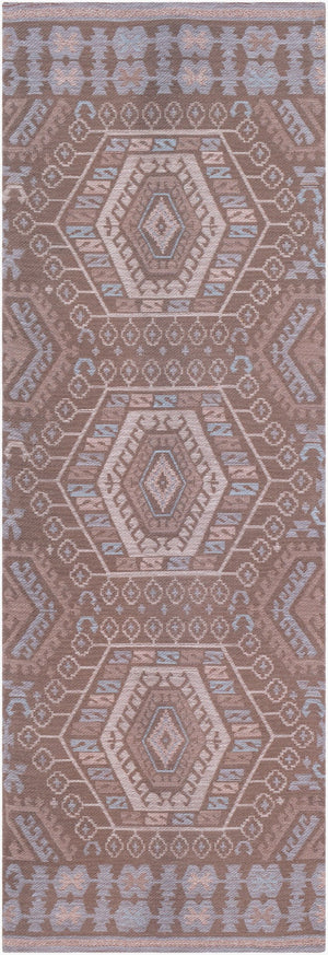 Surya Sajal 2'6" X 8' Handmade Rug - Elegant Global Design, Durable Recycled Pet Yarn, Eco-friendly Charm Medium Brown Recycled Pet Yarn Saj1067-268
