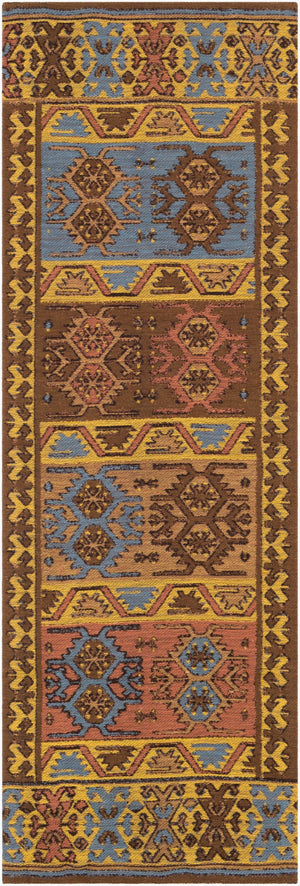 Surya Sajal 2'6" X 8' Handmade Rug - Elegant Global Design, Durable Recycled Pet Yarn, Eco-friendly Charm Yellow Recycled Pet Yarn Saj1073-268