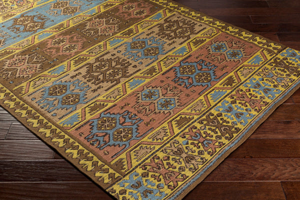 Surya Sajal 2'6" X 8' Handmade Rug - Elegant Global Design, Durable Recycled Pet Yarn, Eco-friendly Charm Yellow Recycled Pet Yarn Saj1073-268