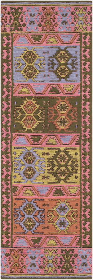 Surya Sajal 2'6" X 8' Handmade Rug - Elegant Global Design, Durable Recycled Pet Yarn, Eco-friendly Charm Dusty Pink Recycled Pet Yarn Saj1074-268