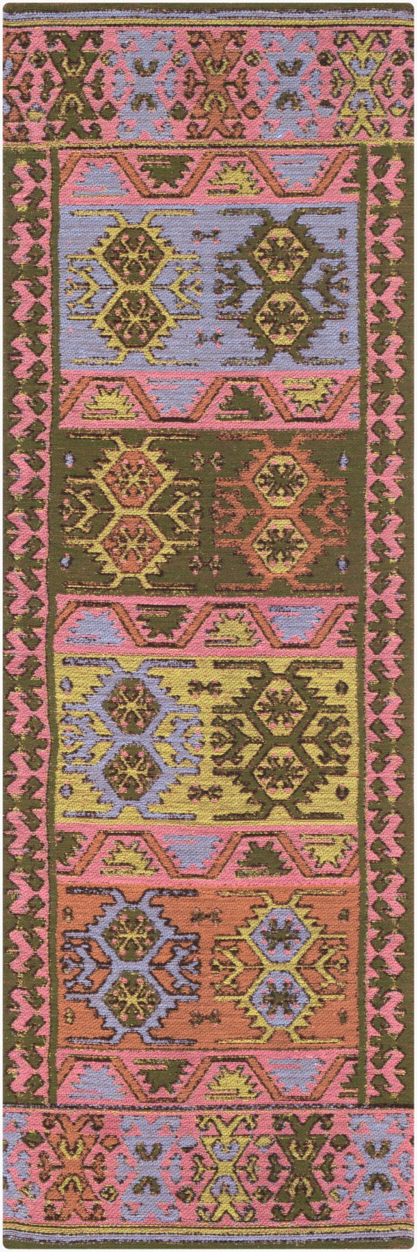 Surya Sajal 2'6" X 8' Handmade Rug - Elegant Global Design, Durable Recycled Pet Yarn, Eco-friendly Charm Dusty Pink Recycled Pet Yarn Saj1074-268