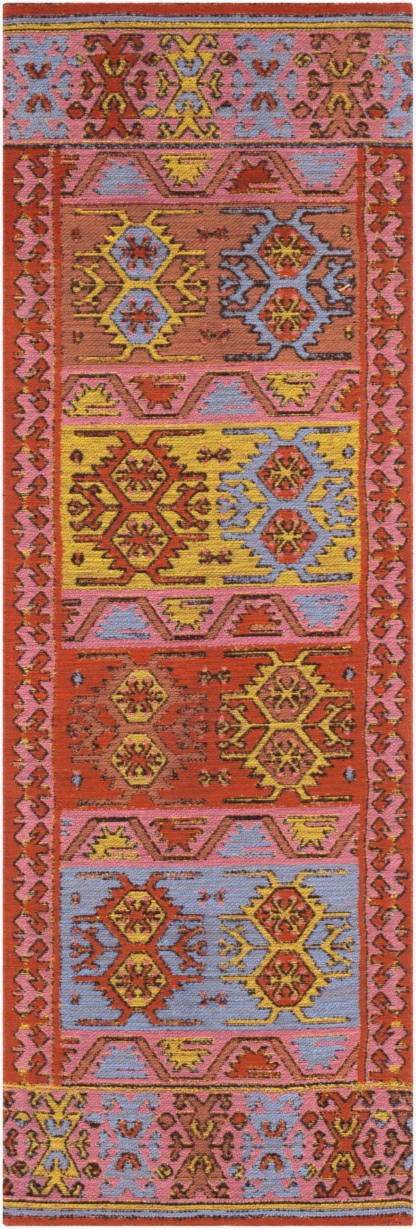 Surya Sajal 2'6" X 8' Handmade Rug - Elegant Global Design, Durable Recycled Pet Yarn, Eco-friendly Charm Rust Recycled Pet Yarn Saj1075-268