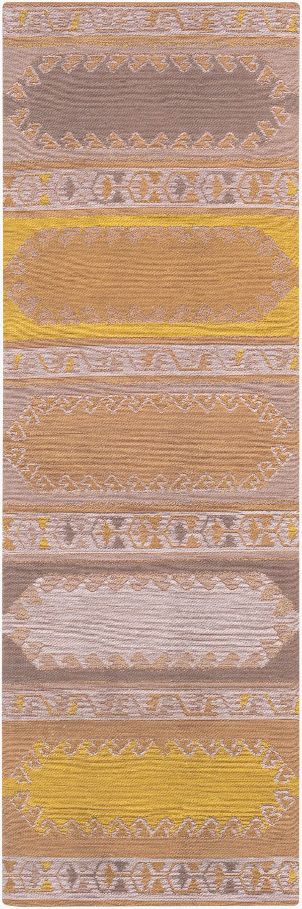 Surya Sajal 2'6" X 8' Handmade Rug - Elegant Global Design, Durable Recycled Pet Yarn, Eco-friendly Charm Light Brown Recycled Pet Yarn Saj1080-268