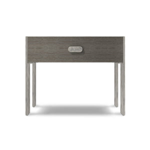 Bernhardt Bernhardt Prado Nightstand — Porcini Wood Drawer, Bright Graphite Cast-Aluminum Legs, Usb Charging, Soft-Close 324218B