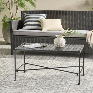 English Elm Christopher Knight Home® - LUNA Modern Black Iron Coffee Table, Powder-Coated Durable Frame, 36.75"W x 20.75"D x 18"H Stylish 57639.00