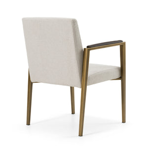 Vig Furniture Modrest Sanders - Chic Off-white Fabric Dining Chair With Elegant Brass Legs For Modern Homes Off,White  Vgga-6235ch-1-off
