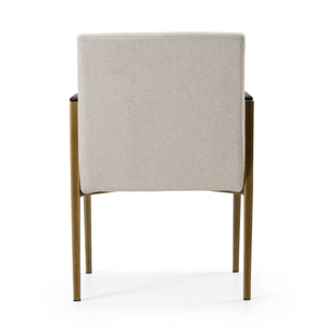 Vig Furniture Modrest Sanders - Chic Off-white Fabric Dining Chair With Elegant Brass Legs For Modern Homes Off,White  Vgga-6235ch-1-off